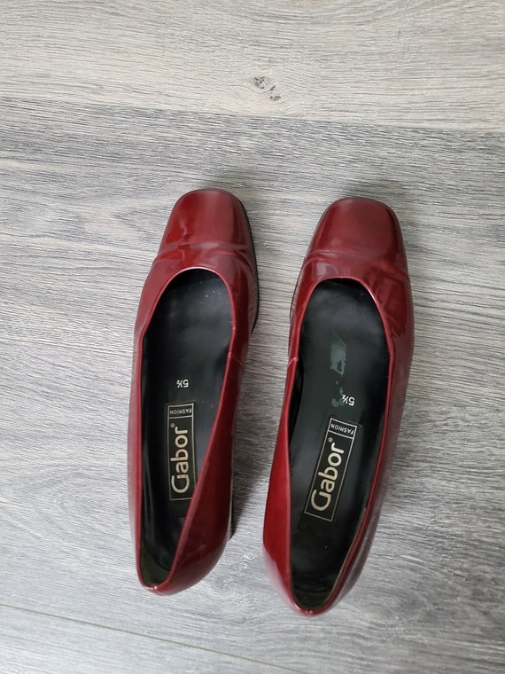 Vintage dark red patent leather loafers / Womens … - image 7