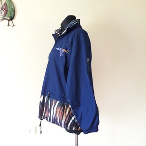 Vintage Men track suit Sports wear Unisex jacket Colorblock half Zip up S size Windbreaker 80s image 3