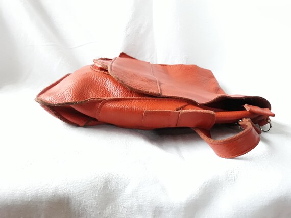 Vintage Rust Orange Straw Bohemian Bag Philipino Straw Market Bag Crossbody Shoulder Bucket Bag