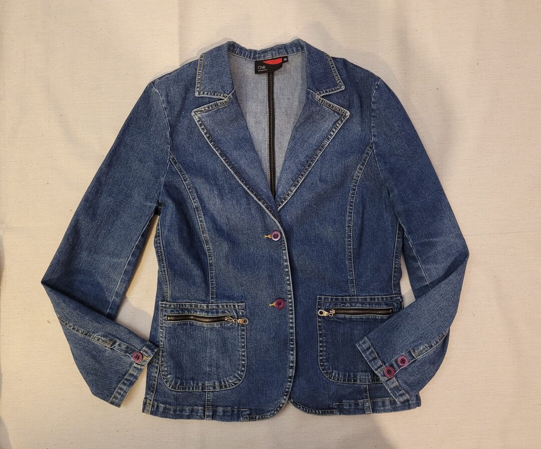 Vintage Blue Denim Jacket Women (S)