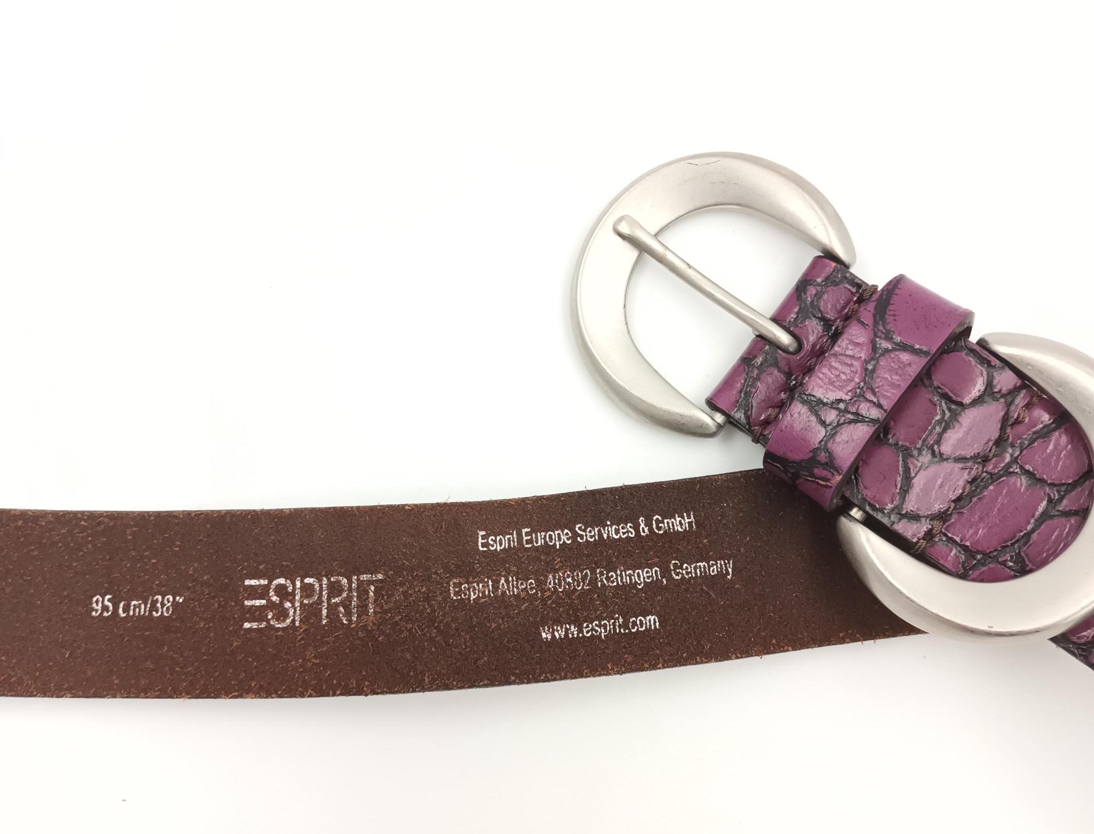 Vintage Leather Purple Belt / Croc Pattern Women Buckle  display picture 1