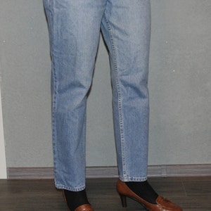 Jean bleu vintage pour femme, taille haute, pantalon en denim pour maman, pantalon classique des années 90, taille moyenne