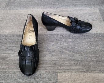 Vintage Chanel Leather Pumps Black Tan Chanel High Heels Pumps