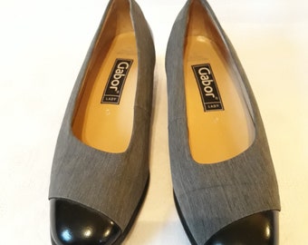 Vintage Gabor Patent Leather Pumps: Chunky Heel Loafers, Size 40 EU