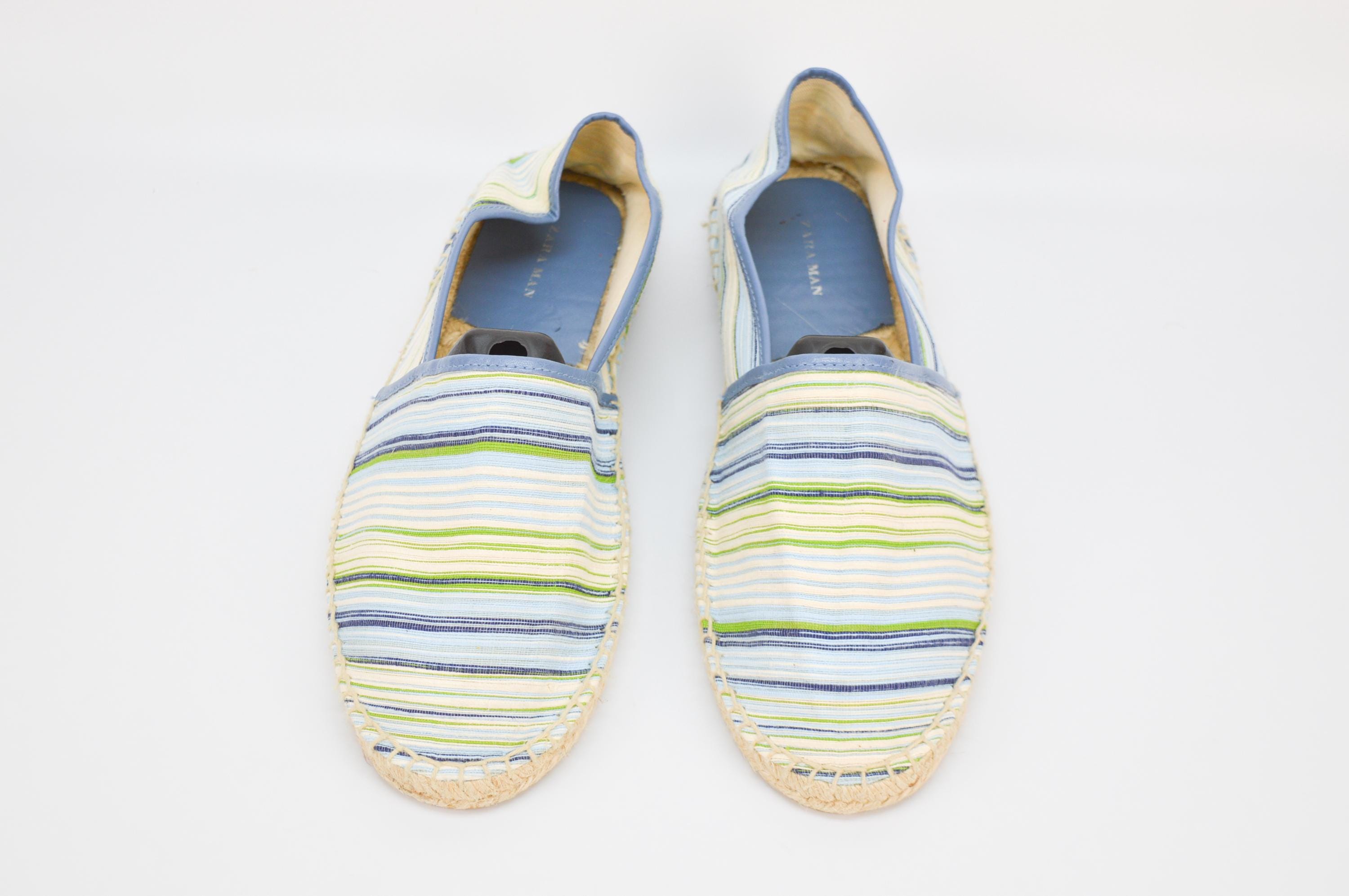 Vintage Striped Fabric Espadrilles - Zara Mens Loafer EU 44  display picture 1