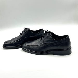 Vintage schwarze Leder Schnürschuhe Männer Oxford Schuhe Größe 41,5 EU, Karree Schuhe Bild 1