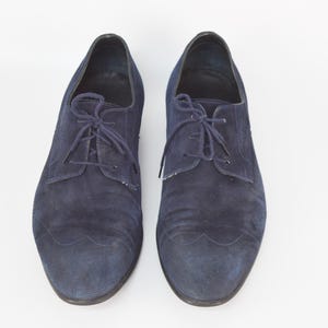 Vintage Suede Wingtip Oxford Shoes - Midnight Blue EU 43