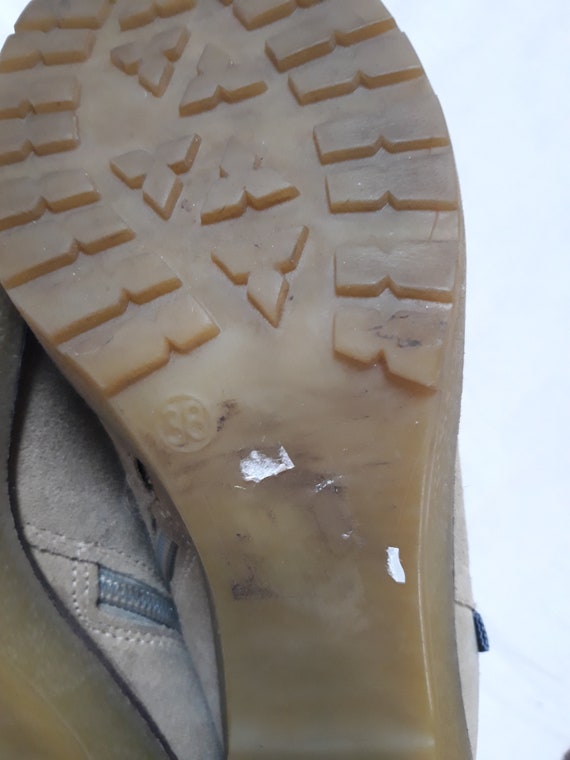 vintage beige PIERRE CARDIN knee boots suede leat… - image 8