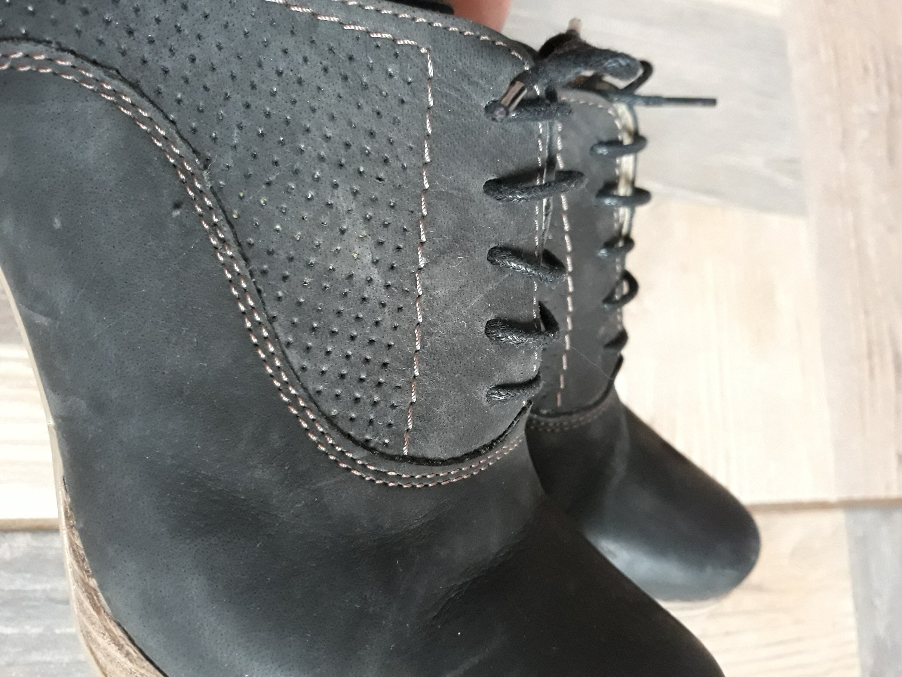 raymond weil leather lace up booties