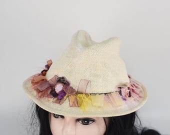 Anthropologie Womens Fedora Style Hat Beige 100% Wool Medium  display picture 1