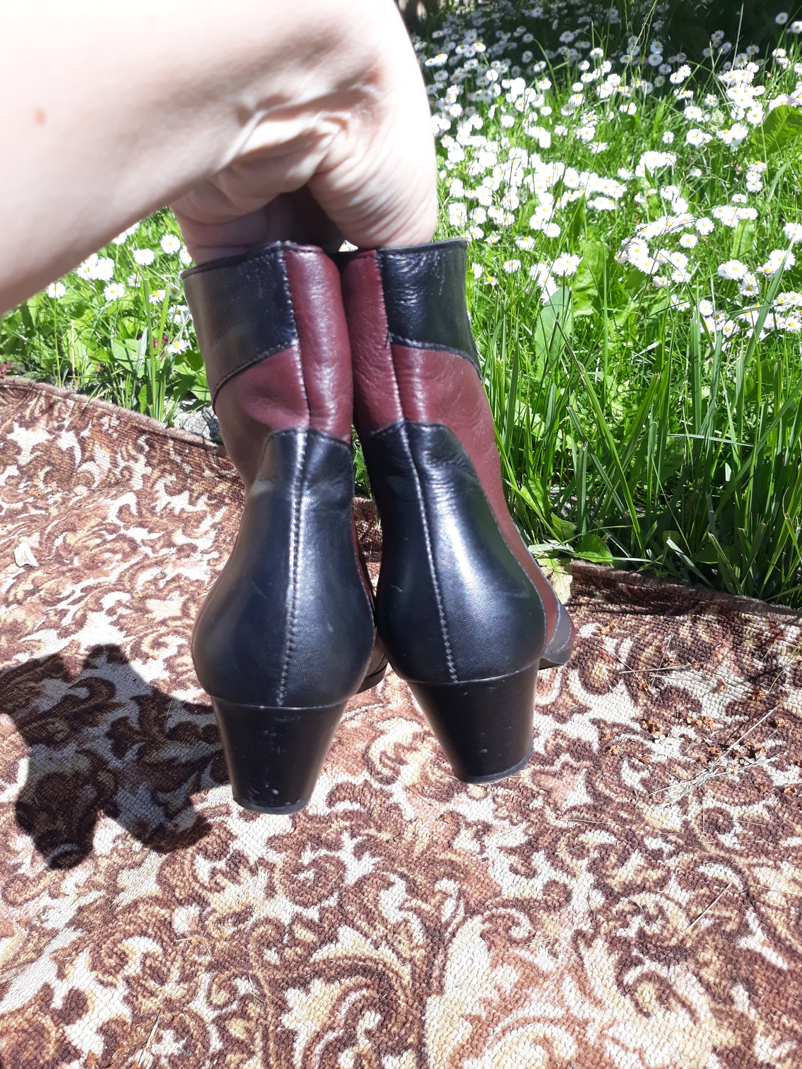 Floral Boots CrazycatZ Women Leather Ankle Leather Colorful Boots Floral Boots CrazycatZ Women Leather Ankle Leather Colorful Boots