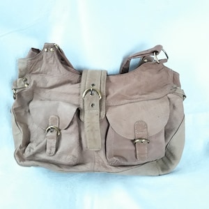Vintage Shoulder Leather Bag / brown handbag British purse / women boho Style accessory