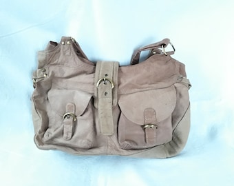 Vintage Shoulder Leather Bag / brown handbag British purse / women boho Style accessory