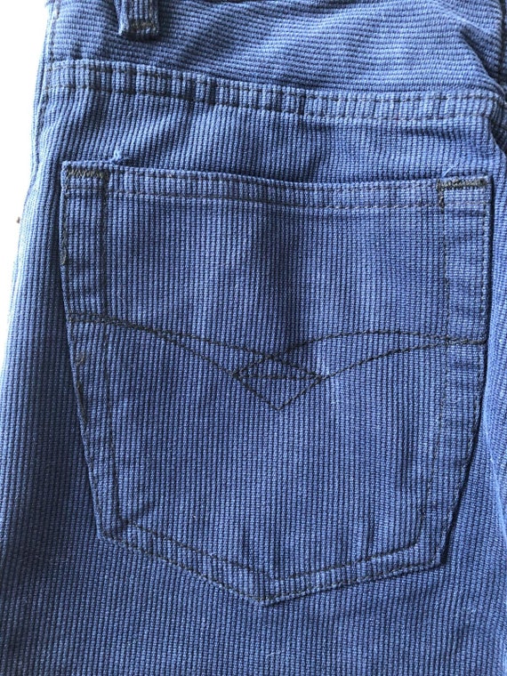 Vintage dark blue girls striped Jeans high waiste… - image 10