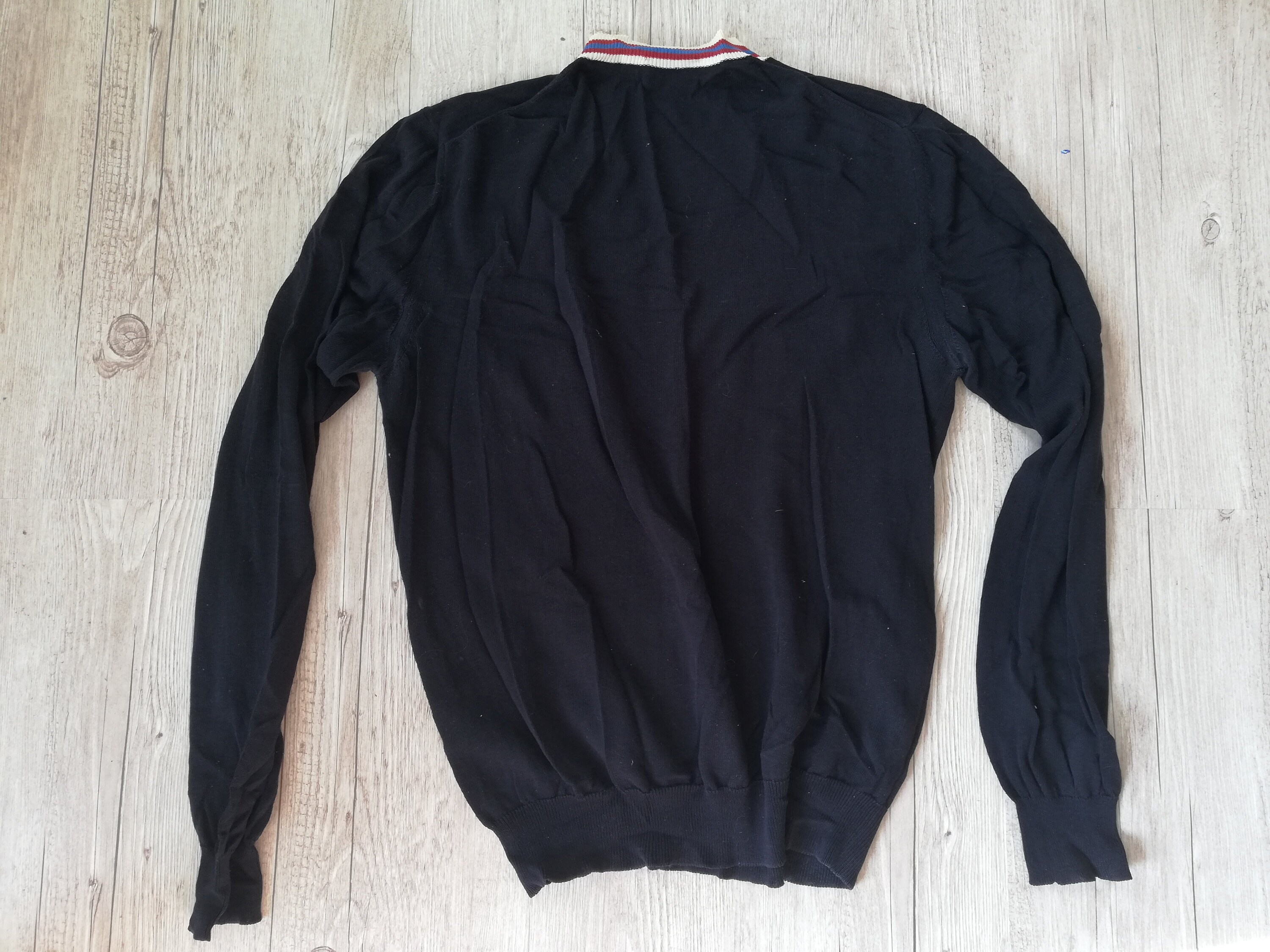 Vintage Italian Men Knitted Cotton Sweater Blue Pullover Size Etsy