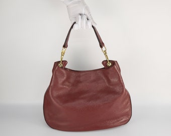 Leather Zipped Handbag in Burgundy Red | Large Magnetic Closure Wrist Bag for Women | Gianni Chiarini | Made in Italy