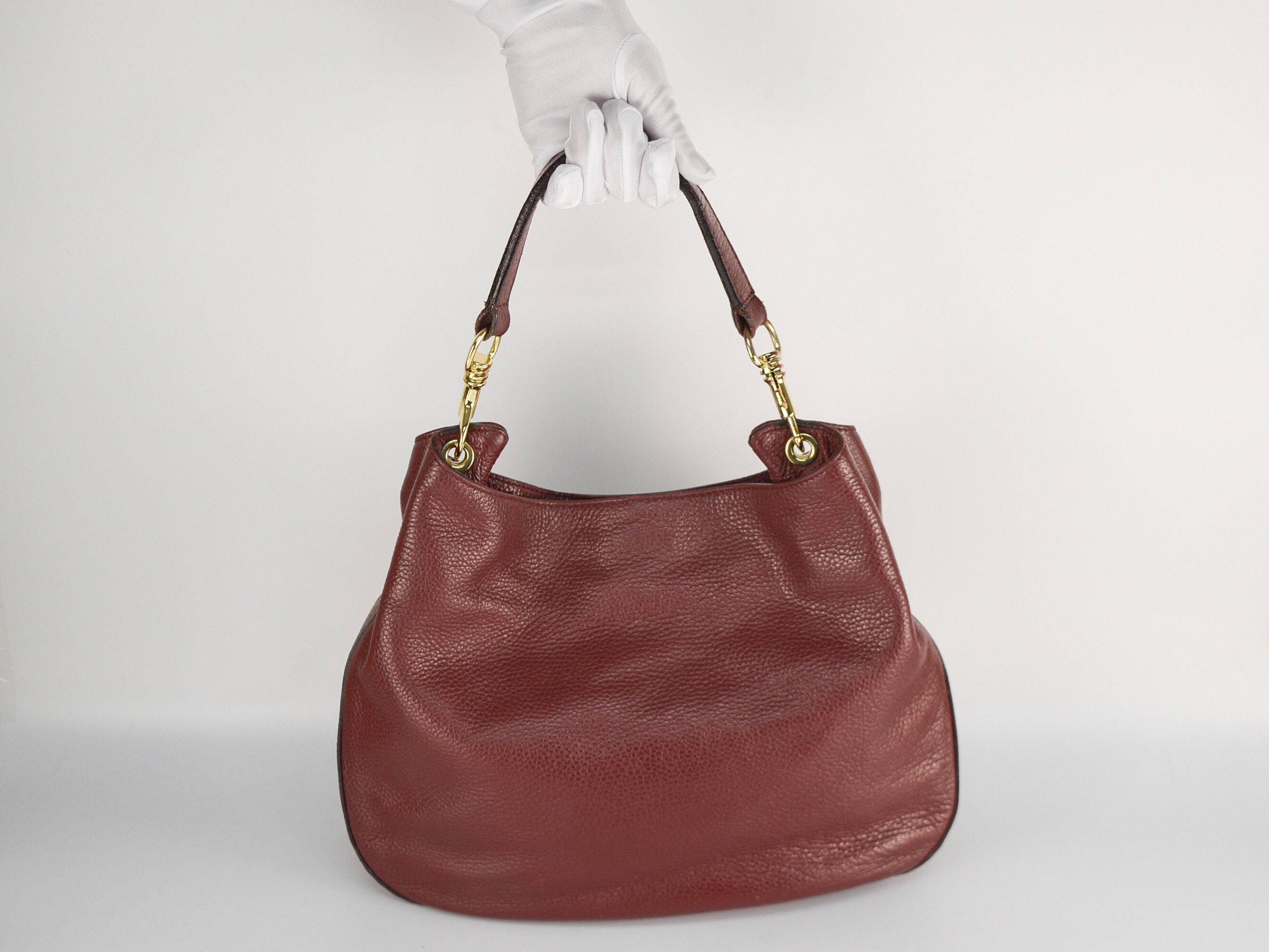 Gianni Chiarini Burgundy Leather Handbag: Italian Top Handle 