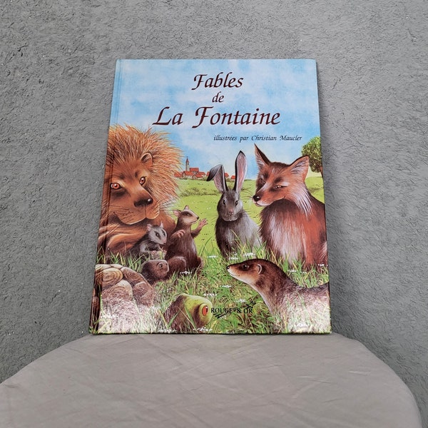 vintage French fairy tale 90s book Französisch kids rare literature Fables de la Fontaine 1992 / childrens gift
