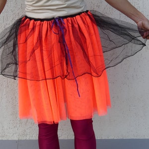 Vintage Ballerina Frauen Tutu Tüll Rock / handgemacht schwarz und orange Kleidung plus size Euro