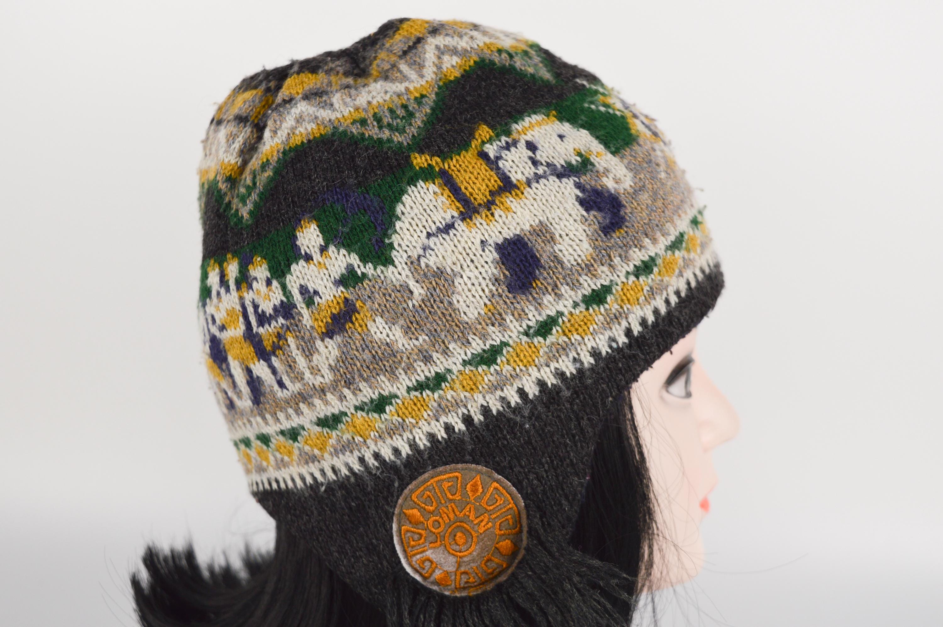 VTG Andean Wool Earflap Tassel Beanie Fleece Lined Alpaca Style Knit Hat Multico Reversible Alpaca Beanie – Soft Wool Hat With Earflaps  main image 2
