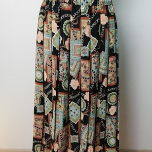 vintage pleated midi skirt women floral circle skirts XXL size / plus size clothing