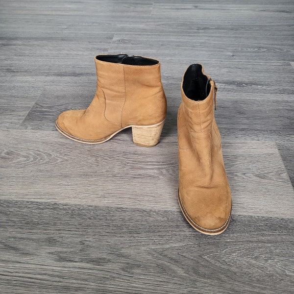 Bottines Western Pour Femme Rawhide 5931 - Cuir Marron - Fermeture Éclair - Fabriquées Aux USA