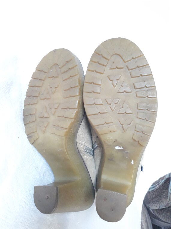 vintage beige PIERRE CARDIN knee boots suede leat… - image 7