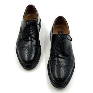 Vintage Black Leather Brogue Oxford Men Shoes - EU44 US10 Lloyd Germany