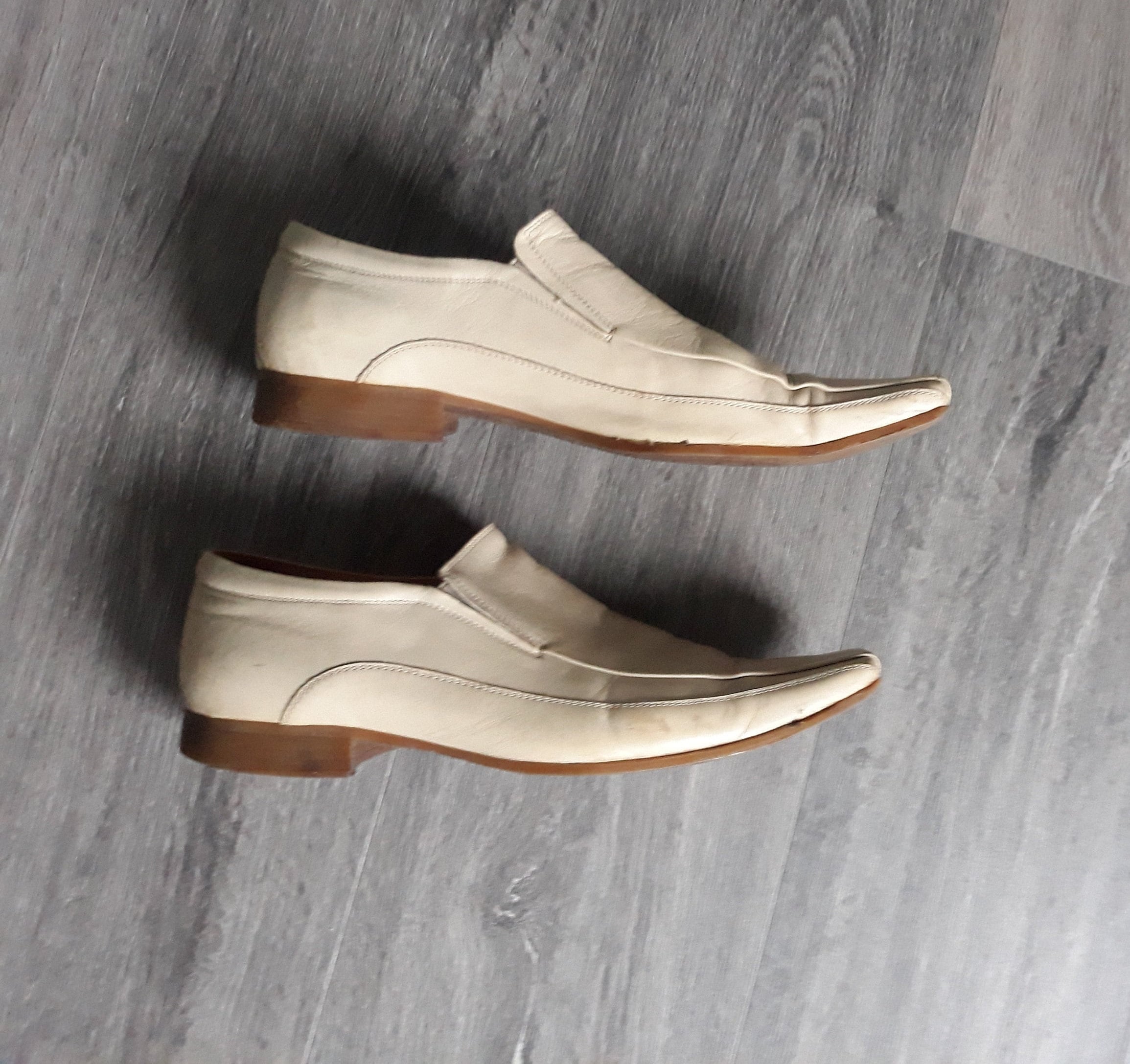 Vintage NORD Beige Leather Loafers - Men