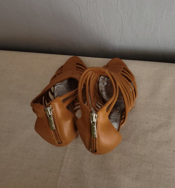 Karen millen woven shop stiletto heel sandals gold
