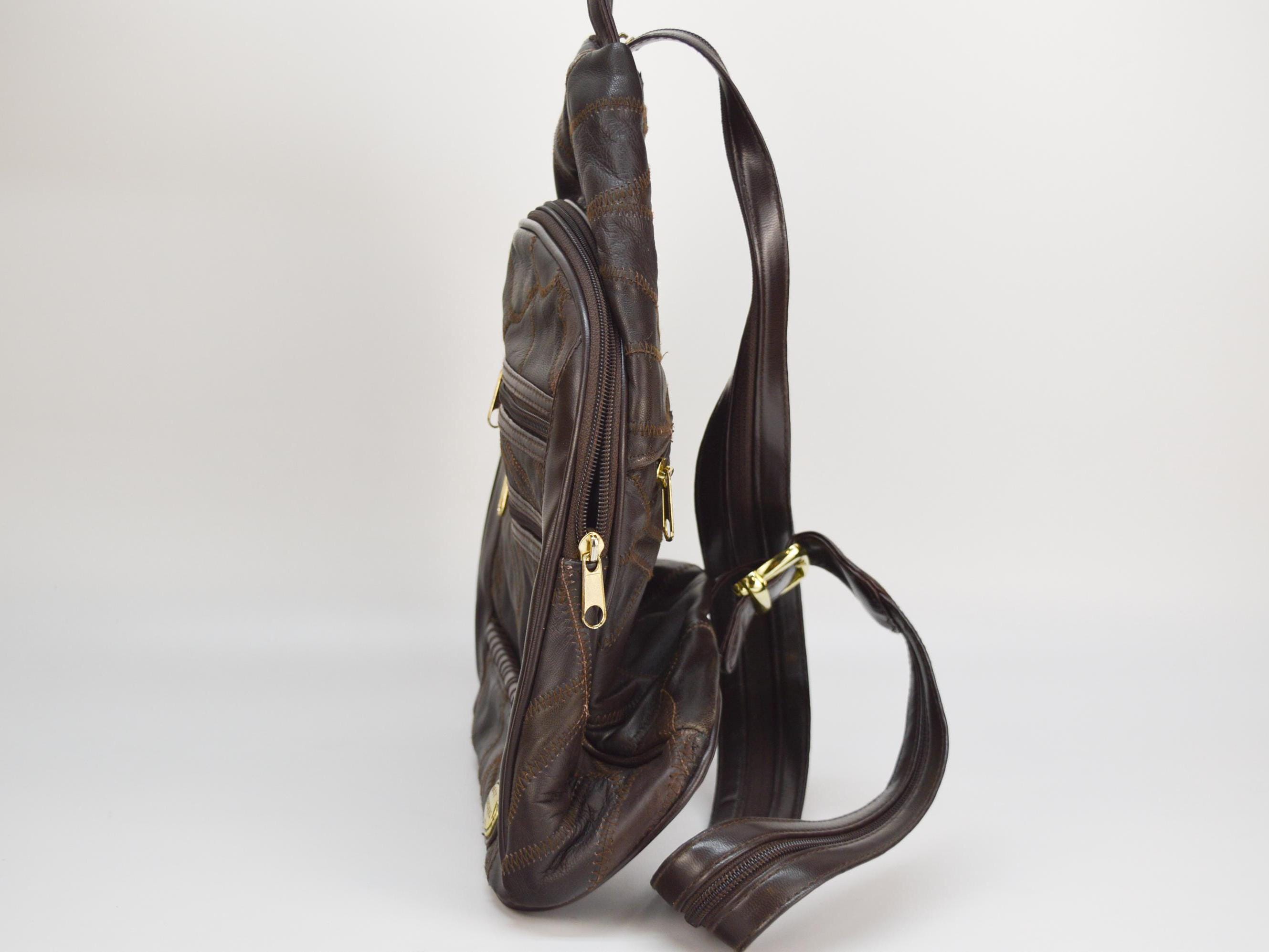 Zerimar patchwork leather sling backpack Amazon.com | Segater Genuine Leather Backpack Multi-color  main image 3