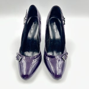 Vintage Karen Millen Patent Leather Pumps: Eggplant Purple Stiletto Heel, EU 39