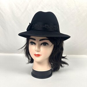 VTG Adam By Miller Hat Bros‎ Gray Fedora Women\'s Ribbon Trimmed Side Bow Costume Miller bros. hat co. - Gem main image 4