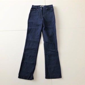 Vintage dark blue girls striped Jeans high waisted Deadstock denim pants S size