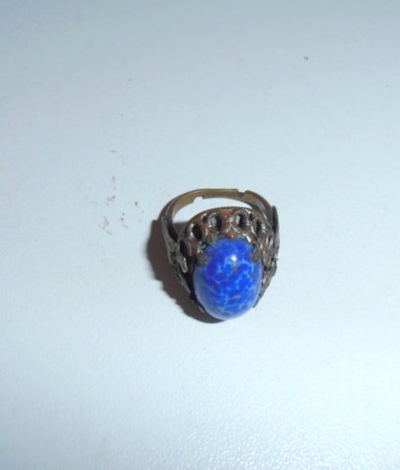 Antique navy blue ring gift for her blue color spl