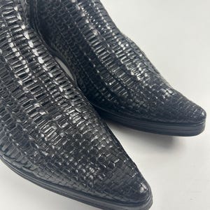 Vintage Woven Black Leather Huarache Loafers - Stephane Kelian Paris - Size 6.5 UK image 5