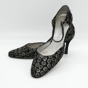 Vintage schwarze vintage Pumps / Riemchenlederpumps / Kitten Heels / Größe 38 / Peter Kaiser Schuhe