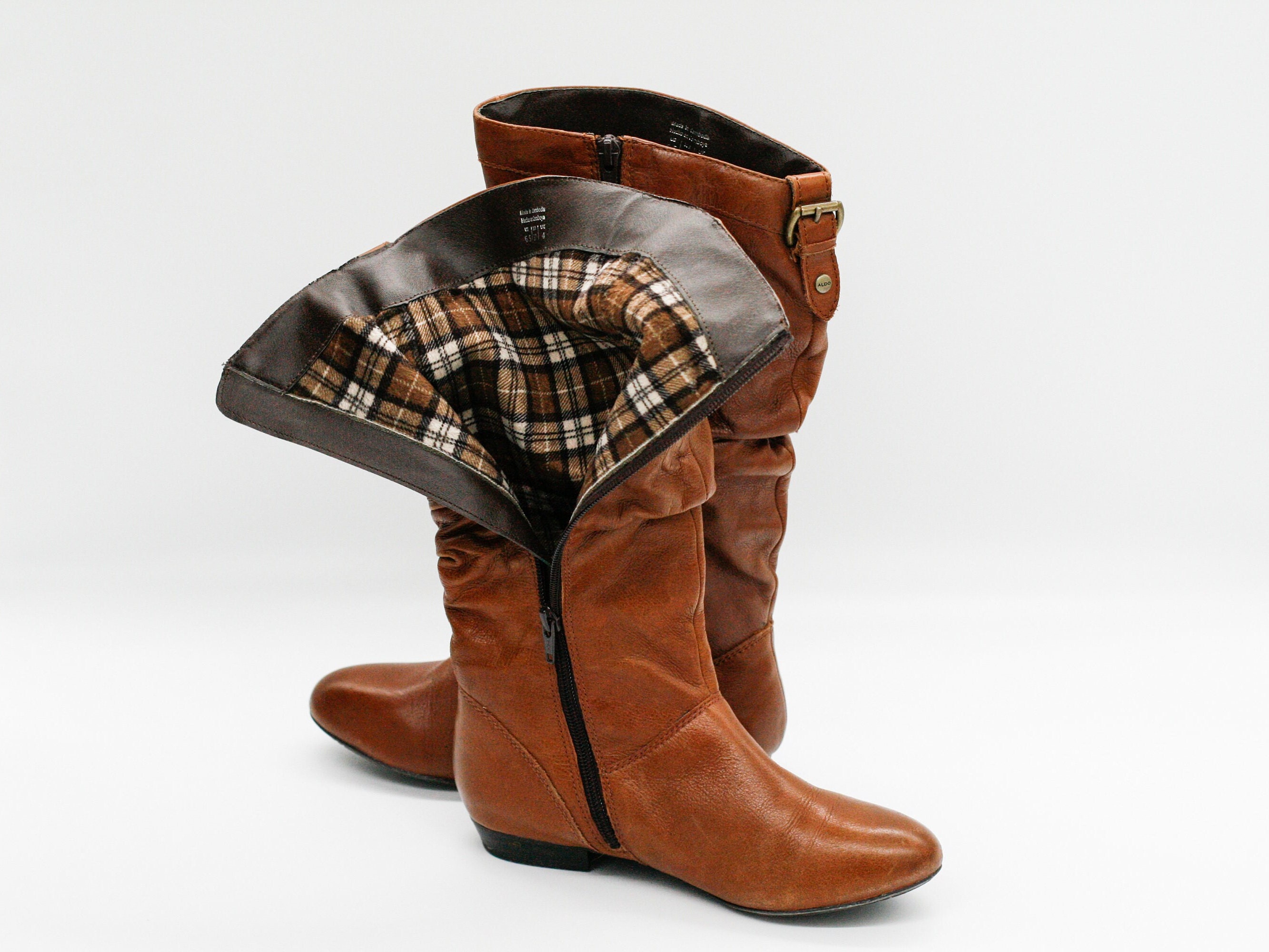 Vintage Aldo Leather Calf Boots, Cognac Brown, Size 6.5 - Etsy display picture 3