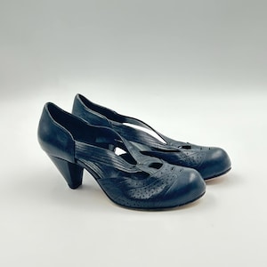 Zapatos de tacón grueso negros de piel Diesel vintage, talla 38 UE / 7 EE. UU.