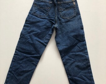 Vintage kids blue Jeans high waisted deadstock Unused denim pants classic 80s trousers