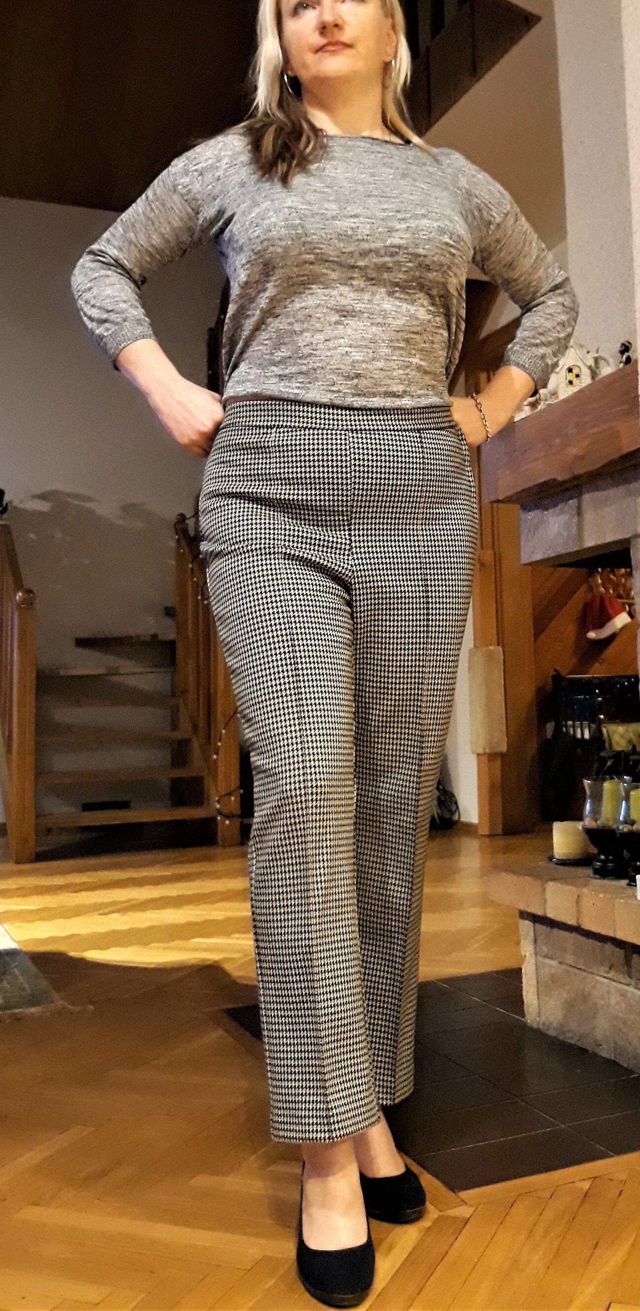 houndstooth pants h&m