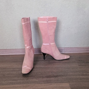 lichtroze suède dameskuitlaarzen / hak 37 Europese lenteschoenen