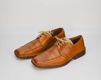 Vintage Leather Lace Up Shoes: Caramel Brown Mauro Mauro, EU 42