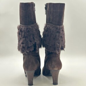 Vintage Brown Suede Calf Boots: Fringe Detail, Size 7US / 38EU image 8