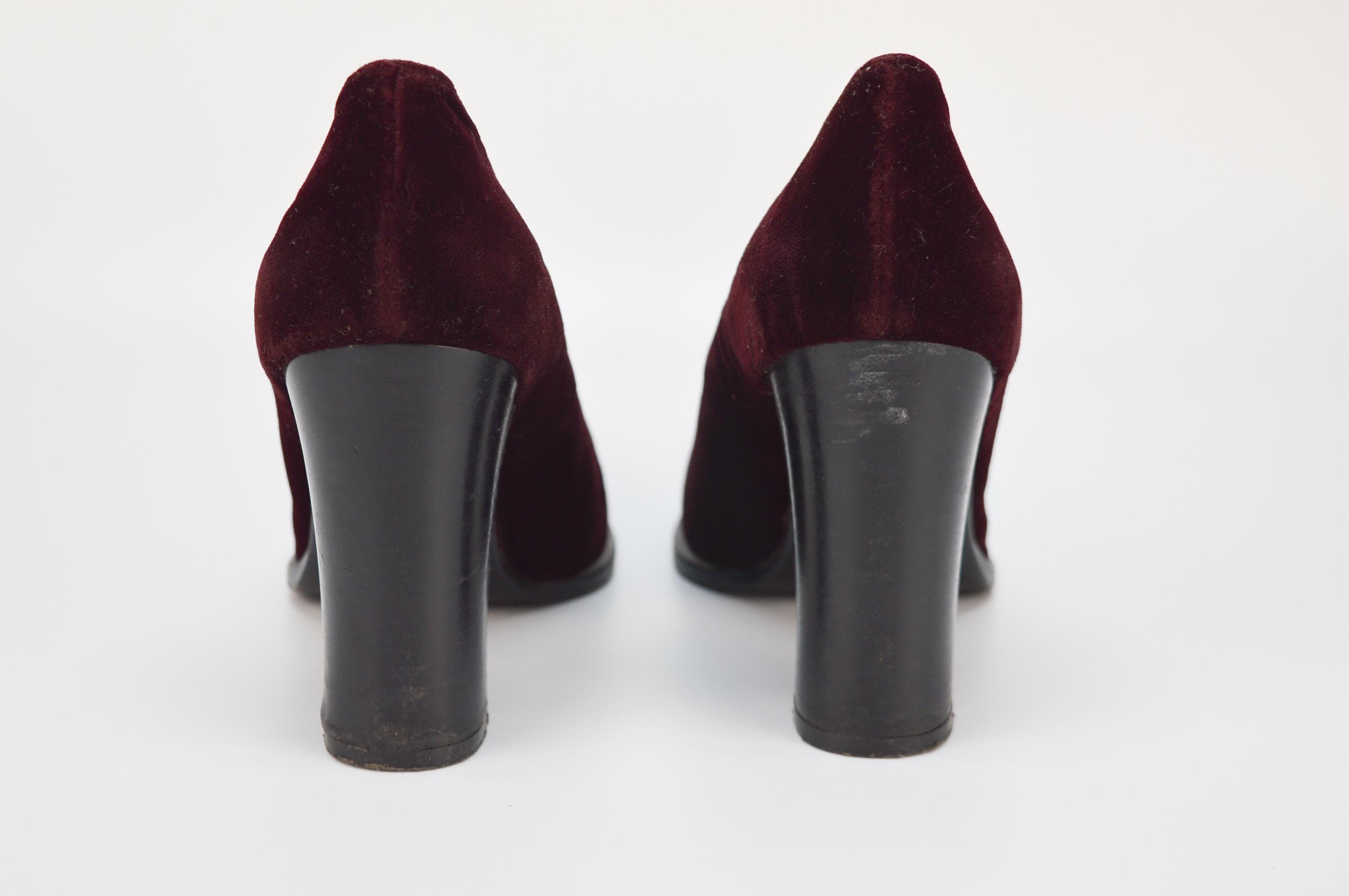 Escarpins Vintage En Velours Violet - Talons Moyens 7 Cm - Taille 37 - Très Bon état