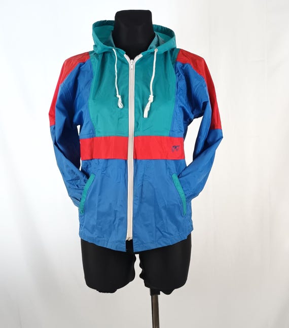 Vintage Y2K Kids Colorblock Nylon Raincoat Hoodie - Size 150 - Etsy