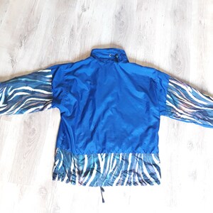 Vintage Men track suit Sports wear Unisex jacket Colorblock half Zip up S size Windbreaker 80s image 4