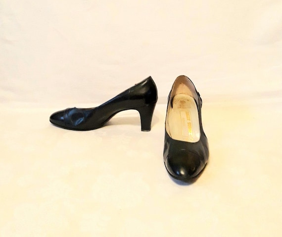 Vintage Black Leather Women Pumps Open Sides Switzerland Bally Shoes Heels Size 5 UK Retro Swiss Etsy UK
