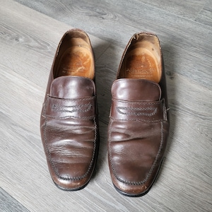Vintage Brown Leather Penny Loafers - Aristokrat Sweden - Size 9.5 UK