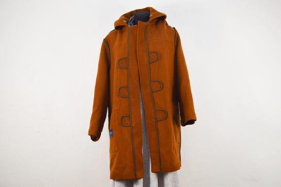 Vintage Burberry Wool Duffle Coat: Foxy Brown Horn Button Jacket
